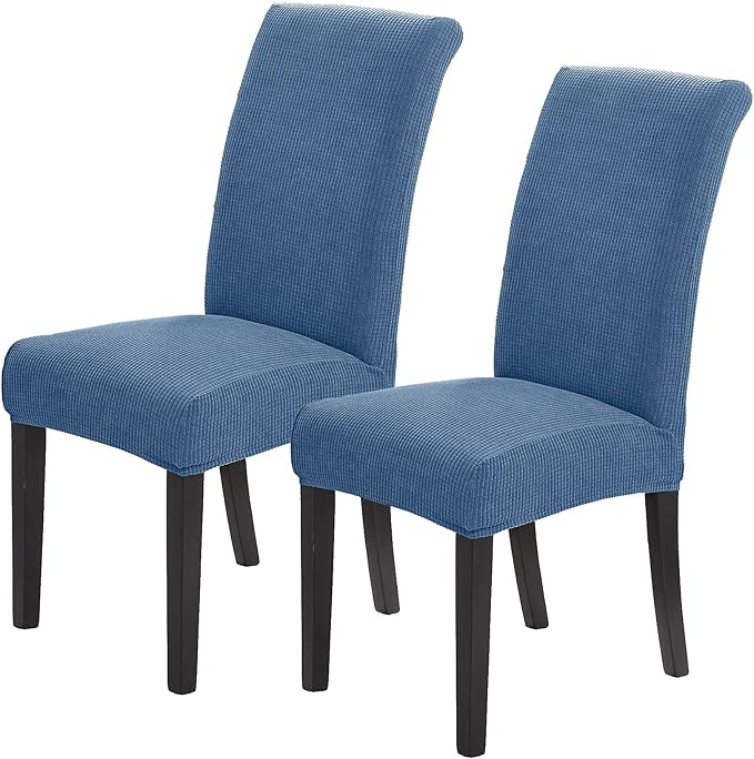 Howhic Stretch Chair Covers for Dining Room Set of 2, Removable Washable Dining Room Chair Covers, Dining Chair Slipcovers Seat Protector, Great for Home and Banquet Deecor (Periwinkle Blue, 2 Pack)