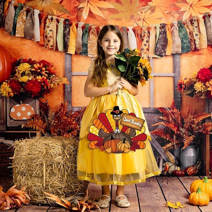 Thanksgiving Decoration Wooden Turkey Pumpkin Door Wreath for Front Door Sign Wall Signs, Thankful Blessed Grateful Pumpkin Sign Hanging for Fall Autumn Harvest Home Halloween Decoration