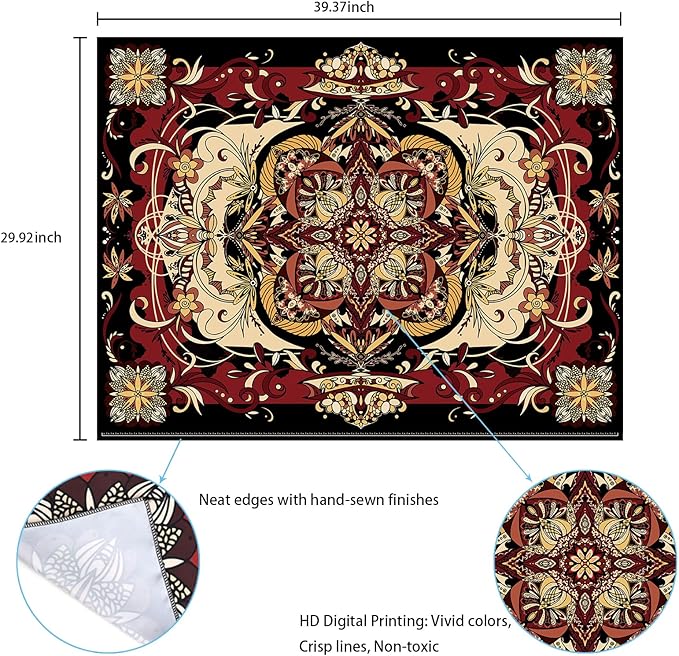 CHDGDHC Mandala Tapestry - Moth Wall Hanging, UV Resistant, Machine Washable, Lightweight, Psychedelic Bedroom Aesthetic Decor for Bedroom, Living Room, Yoga Room - 39.37x29.92 Inch