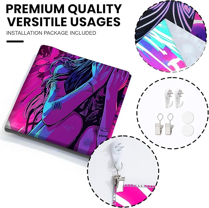 Blacklight Tapestry,WingTapestry Glow In The Dark,UV Reactive Black Light Upright Posters Wall Hanging for Bedroom Dorm Living Room Backdrop Decor (wing5, 90L" x 70W")