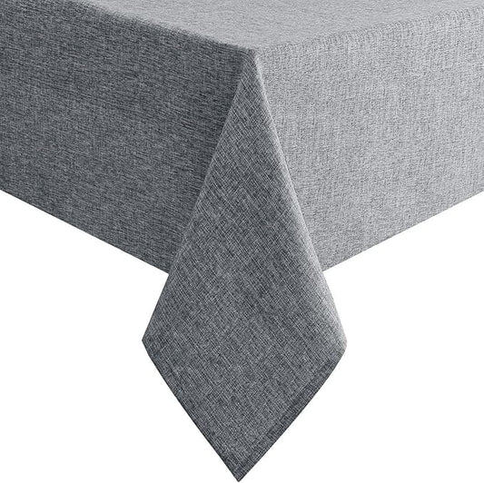 Hiasan Faux Linen Square Tablecloth - Wrinkle and Stain Resistant Washable Table Cloth for Kitchen Dining Room Holiday Table Cover for Party Dinner, Grey, 30 x 30 Inch