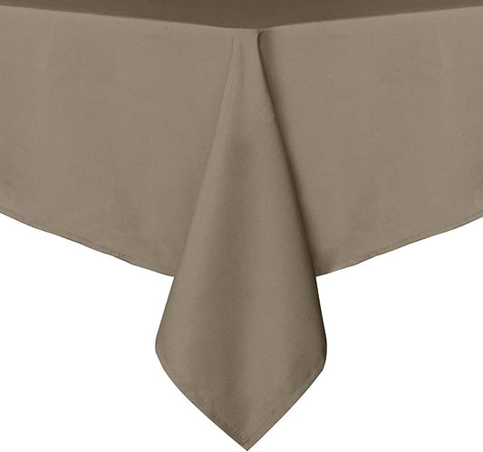 sancua Rectangle Tablecloth - 70 x 90 Inch - Stain and Wrinkle Resistant Washable Polyester Table Cloth, Decorative Fabric Table Cover for Dining Tables, Buffet Parties and Camping, Taupe