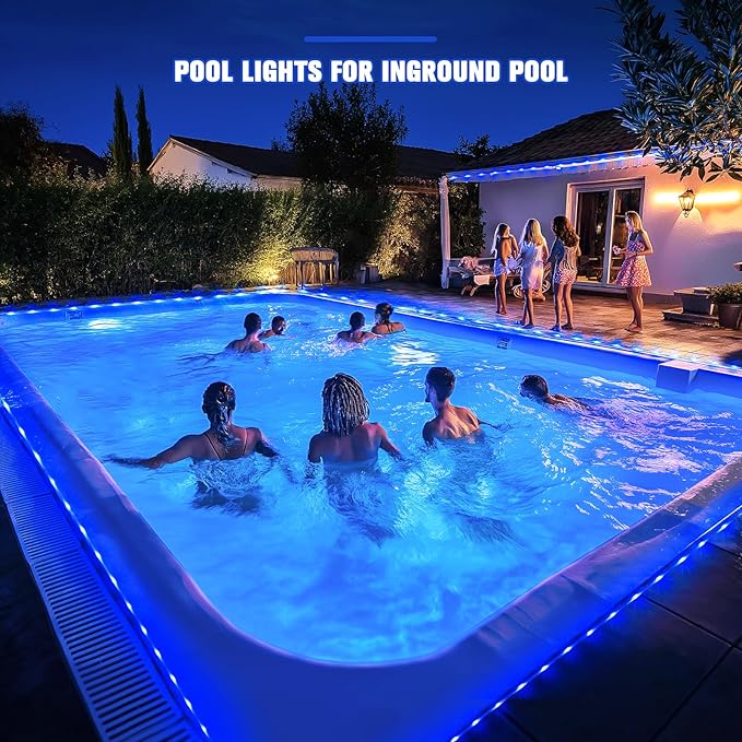 JMEXSUSS 2 Pack 100 LED Solar Rope Lights, IP65 Solar Rope Lights Outdoor Waterproof LED, 33ft 8 Modes PVC Tube Rope Light for Trampoline Xmas Fence Yard Walkway Path Garden(Blue)