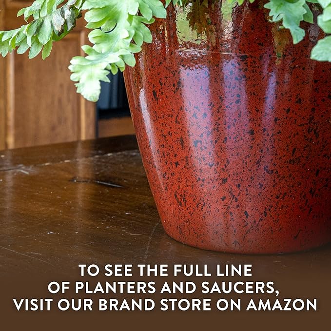 Classic Home and Garden Vogue Planter Pots w/Pottery Quality Finish - Modern Indoor & Outdoor Flower Pots - UV-Resistant Porch Planters - Decorative Pot for Flowers & Herbs (8” Earth)