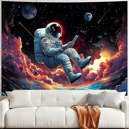 BVBOX Astronaut Tapestry Wall Hanging 79"x59" Space Galaxy Nebula Clouds Art Trippy Cosmic Cool Psychedelic Wall Blanket Decor for Bedroom Living Room Dorm