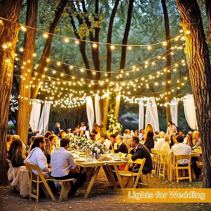 JMEXSUSS 1000 LED Christmas Outdoor String Lights Indoor with Remote 8 Modes Warm White Tree Lights Outdoor Plug in for Tree Room Yards Patio Wedding Outside Decorations