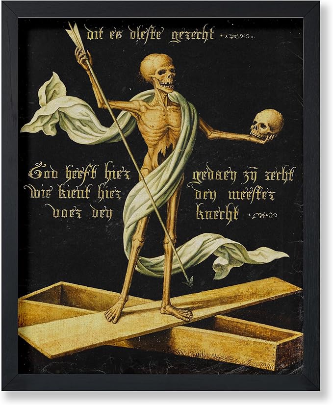 Poster Master Vintage Allegory of Life and Death Poster - Retro Skeleton Print - Halloween Art - Gift for Men & Women - Gothic Wall Decor for Dorm, Living Room or Bedroom - 16x20 UNFRAMED Wall Art
