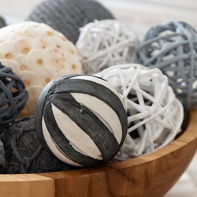 ANDALUCA Decorative Balls Bag Bowl Filler Home Decor (Grey)