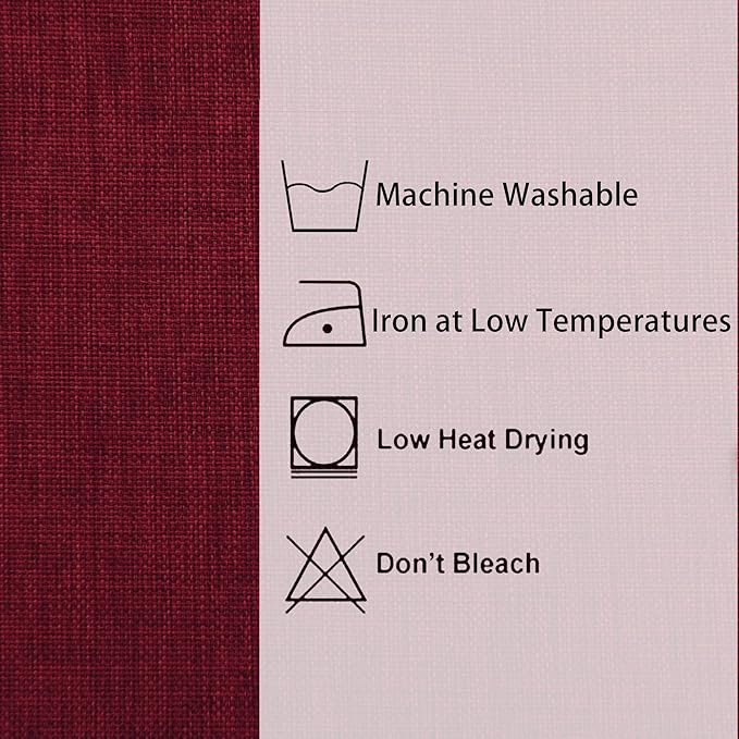 Hiasan Faux Linen Rectangle Tablecloth - Wrinkle and Stain Resistant Washable Table Cloth for Kitchen Dining Room Holiday Table Cover for Dinner, Red, 54 x 120 Inch