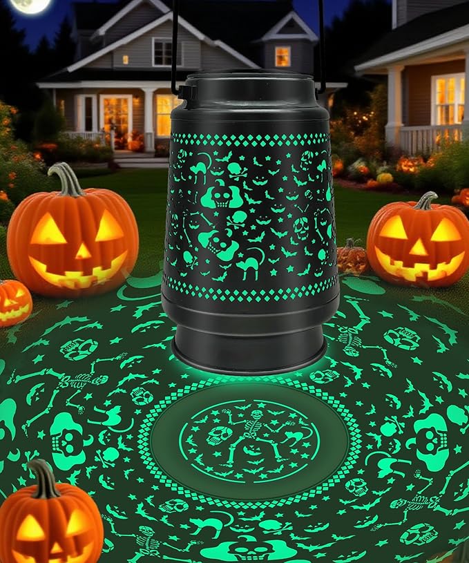 Solar Lanterns Outdoor Waterproof Halloween Decorations Scary Skeleton Lights for Garden, Patio, Yard, Lawn Porch Halloween Decor Hanging Solar Lights Unique Gifts for Outdoor Decor