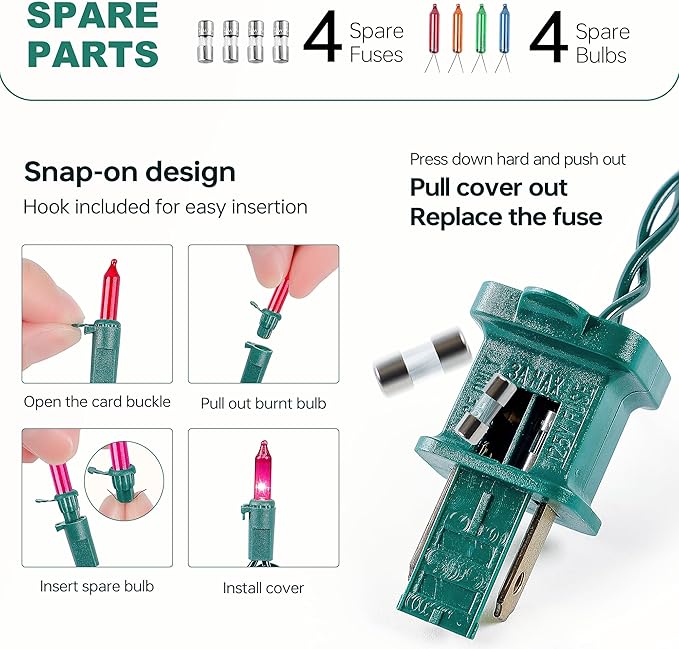 YOUNGAR 2 Pack Clear Christmas Lights, 100 Count 23FT Incandescent Bulb Mini String Light, Outdoor Christmas Lights for Xmas Tree, Home, Patio, Holiday, Party, Garden Decor, Multicolor