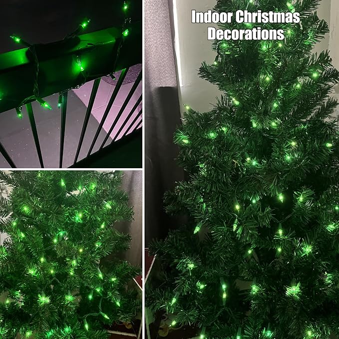 HISHINY Green String Lights 100 Count Mini St Patricks Decorations Lights with Green Wire for Outdoor Christmas Decorations Indoor Decor,UL Certified (21feet)