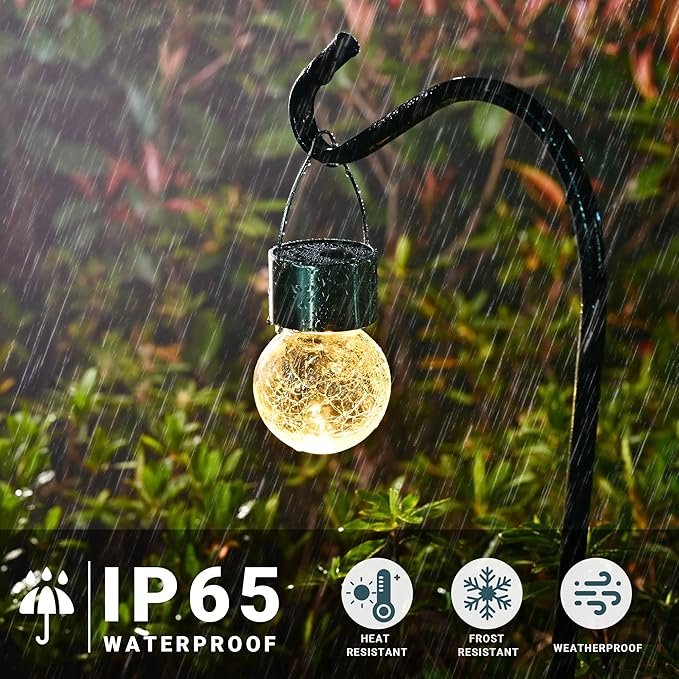 SOLPEX 12 Pack Hanging Solar Lights Outdoor,Solar Outdoor Lights Decorative, Solar Powered Waterproof Light, Hanging Globe Light for Garden, Yard, Patio, Lawn, Flower Bed(Warm White)