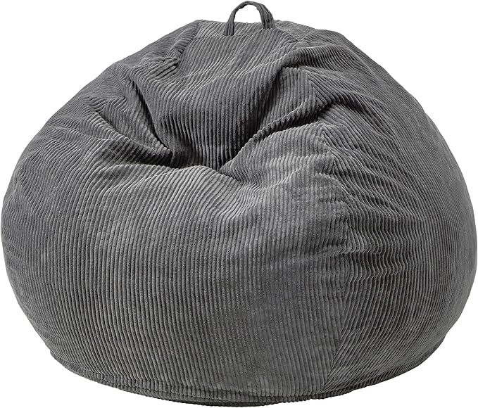 Hobestluk 4.5FT Bean Bag Chair Giant Bean Bag Chair with Filler Included Adult Bean Bag Chairs with Removable Cover for Bedroom Living Room - (Jumbo, Grey)