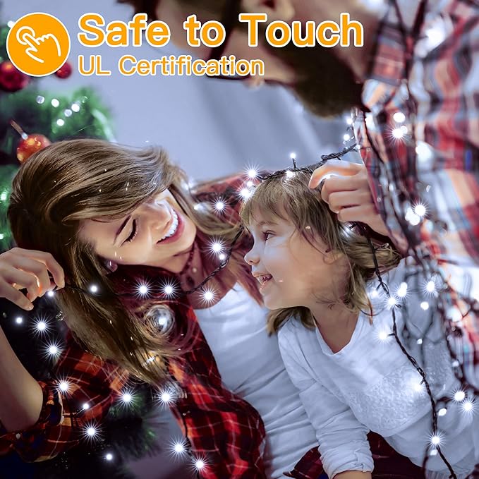 Ollny 500LED 164FT Long Christmas Tree Lights with 8 Modes Remote Timer IP44 Waterproof, Outdoor Christmas Lights for Tree House Yard Outside Xmas Decorations White