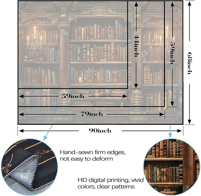 Accnicc Vintage Bookshelf Tapestry Medieval Art Book Tapestries Wall Hanging Gothic Dark Academia Retro Library Backdrop Tapestry for Bedroom Living Room Dorm Study Classroom 80× 60 inch