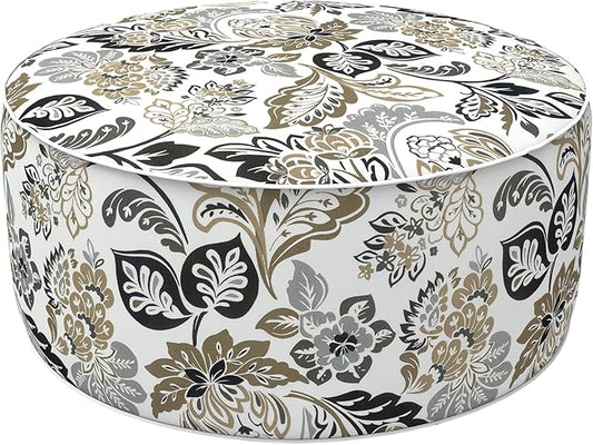 LVTXIII Inflatable Stool Ottoman Footrest with Handle, Decorative Fade-Resistant Foot Stool, Indoor or Outdoor Pouf for Home Garden and Camping Use, 21x21x9, Dailey Tan