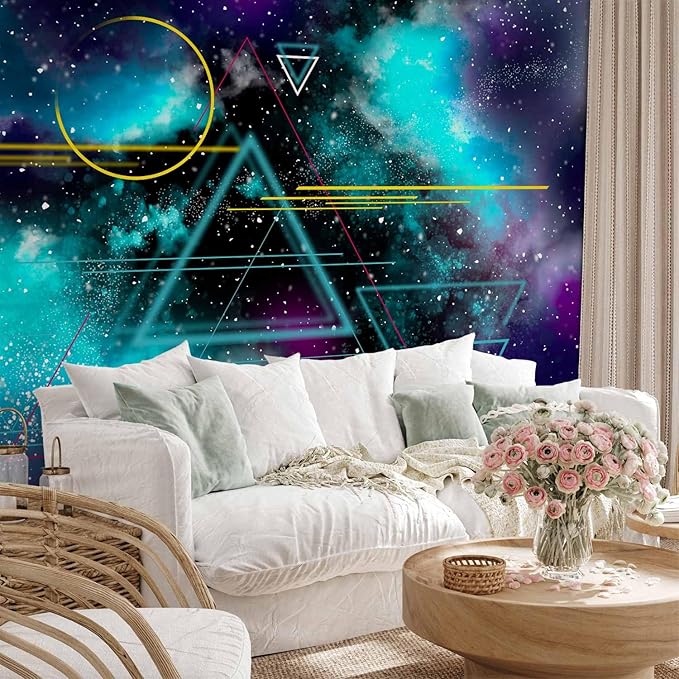 artgeist Wall Mural Galaxy 135x101 in - Peel and Stick Self-Adhesive Wallpaper Removable Large Sticker Foil Wall Decor Print Design Mural Cosmos Galaxy Cosmonaut Astronaut a-A-10328-a-a