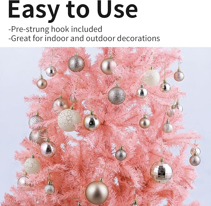 LANGXUN 36pcs Champagne Gold Christmas Tree Decorations Balls, Bolas De Navidad, 2025 Christmas Decor, Indoor Outdoor Shatterproof Christmas Ornaments, Xmars Party Wedding Suppiles