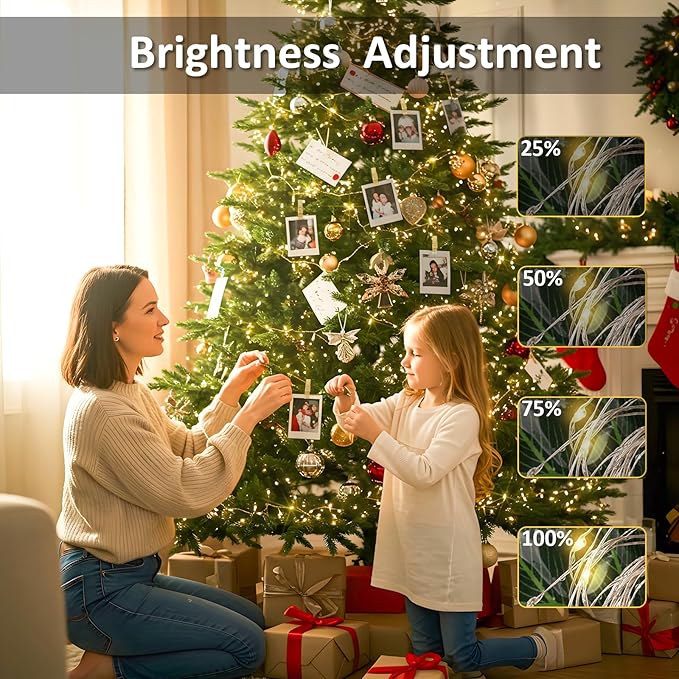 SUDDUS 16ft 50LED Fairy Lights with 22 Clips, Battery/USB Operated Photo Twinkle Lights with Remote Control & Timer, Waterproof Indoor Outdoor String Lights for Wedding Bedroom Dorm Decor (Warm White)