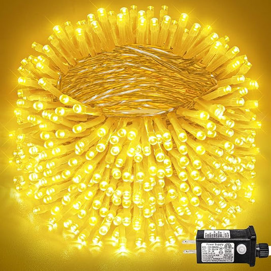 800 LED Christmas Lights Outdoor, Warm White Christmas Lights Indoor 8 Modes 262FT Clear Wire, Plug in Twinkle Fairy String Light for Outside Bedroom Wedding Xmas Tree Party Decorations