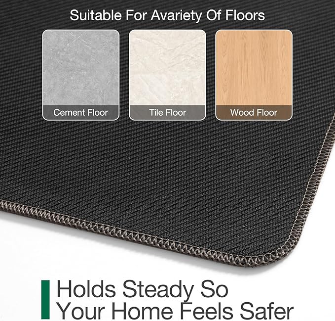 LUMI Ultra Thin Door Mat for Entryway,48"x72" Low Profile Non Slip Rubber Backing Indoor Doormat, Easy Clean Welcome Entrance Mat for Inside House, Patio, Brown