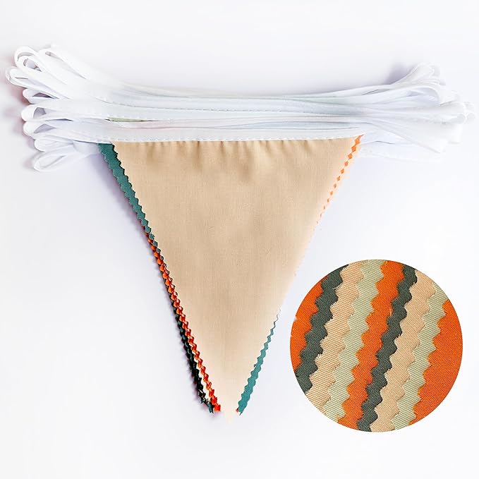 32Ft Little Cutie Baby Shower Decorations Orange Sage Green Fabric Pennant Triangle Banner Party Flag Streamer Garland for A Little Cutie is On The Way Birthday Orange Gender Reveal Party Decoration