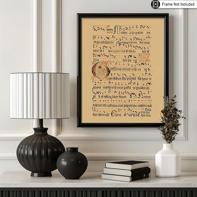 Poster Master Vintage Graduale Aboense Poster - Retro Gregorian Chant Manuscript Print - Hymnal Art - Gift for Men & Women - Great Wall Decor for Dorm, Living Room or Bedroom - 11x14 UNFRAMED Wall Art