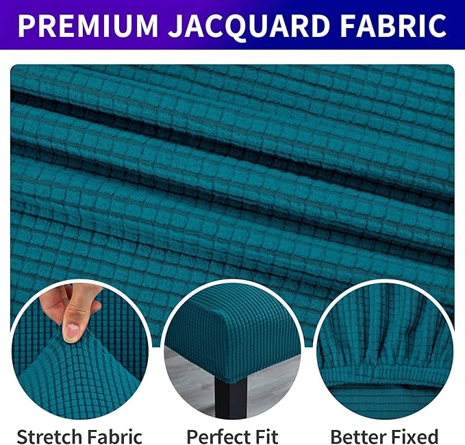 Howhic Stretch Chair Covers for Dining Room Set of 2, Removable Washable Dining Room Chair Covers, Dining Chair Slipcovers Seat Protector, Great Home Decor and Banquet Upholstery (Teal, 2 Pack)