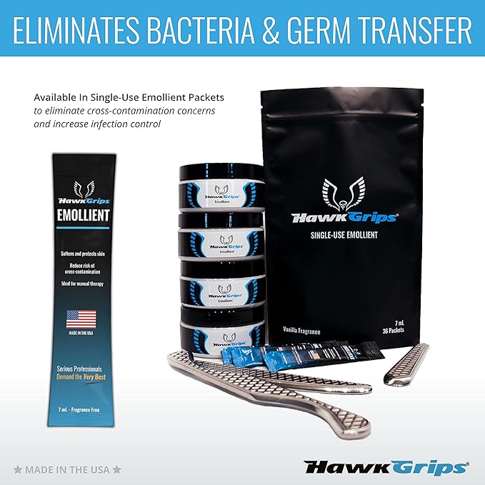 8oz Massage Emollient, Vanilla, Emollient for IASTM and Massage, Soft Tissue Mobilization & Lubrication for Massage Therapy, Shea Butter, Oil Based, Vegan, Cream Alternative, Pack of 24