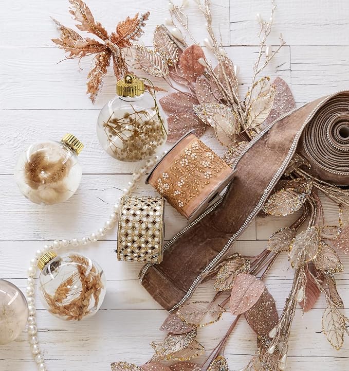 12 Pcs Rustic Christmas Ball Ornaments, 3.15 Inches Neutral Christmas Tree Decorations, Large Shatterproof Clear Boho Ornaments for Xmas Tree, Home Decor, Wedding, Party