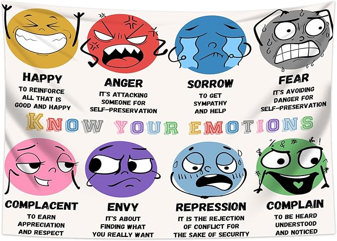 dueeia Mental Health Therapy Tapestry Wall Hanging Counseling Office Classroom Inspirational Motivational Tapestries for School Bedroom Living Room Wall Decor (90.6"x70.9")