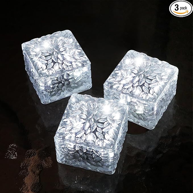 Solar Brick Lights - Outdoor Waterproof Patio & Garden Decor (3 Packs) for Patio, Yard, Walkway, Pathway