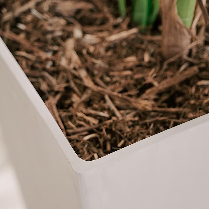 XBrand Modern 28-Inch Square Planter, Modern Tapered Planter Perfect for Indoor & Outdoor, Patio Décor, Set of 2