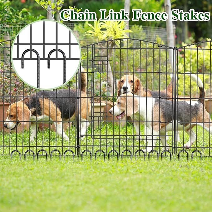 16 Inch Rebar Stakes J Hook 26 Pack Ground Stakes Heavy Duty Tent Stakes with Chisel Point End Chain Link Fence Stakes Galvanized Steel Ground Anchors Metal Spikes Black Coated