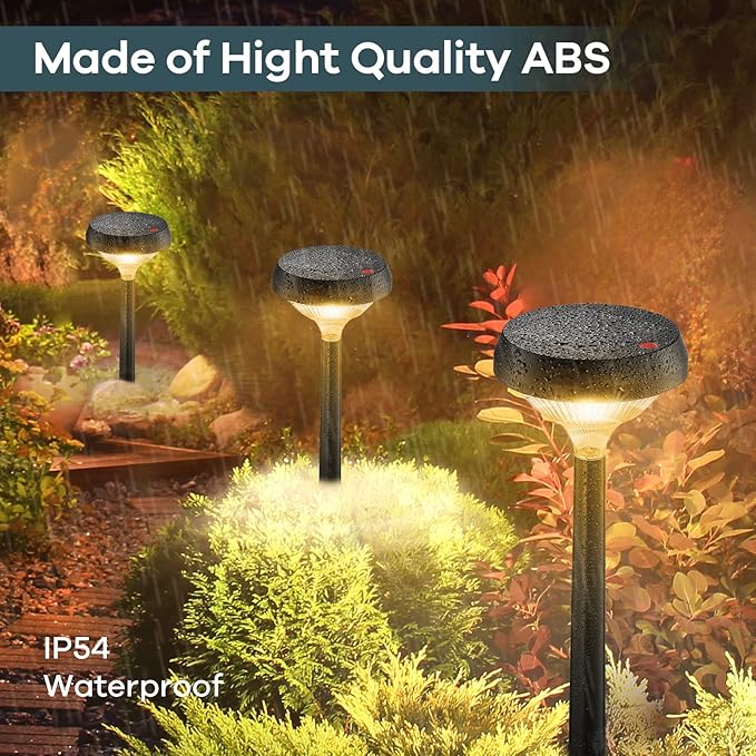 Linkind Solar Lights Outdoor 8 Pack, Solar Pathway Lights, Warm White Landscape Path Lights Waterproof for Walkway Yard Garden Driveway