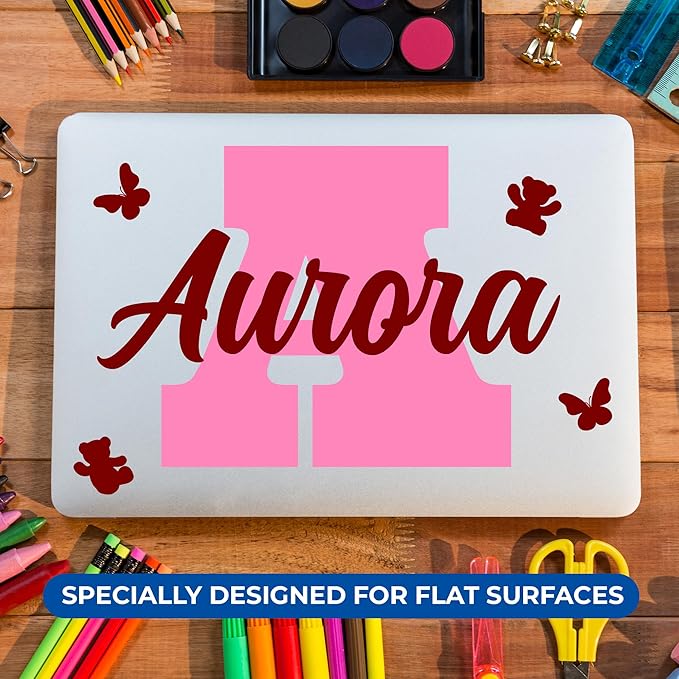 CRYPTONITE Multiple Font Personalized Name & Initial Vinyl Wall Decals I Nursery Wall Decal for Baby Boy & Girl Decoration I Stickers for Kids I Multi-Size with Glitter Optional