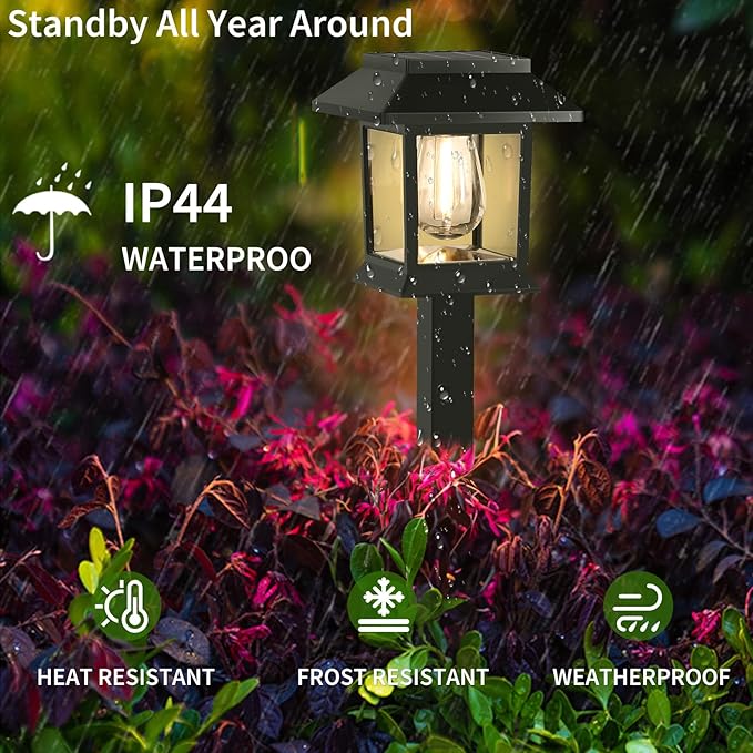 Solar Lights Outdoor,12 Pack Waterproof Auto On/Off Solar Pathway Lights for Your Garden, Landscape, Path, Yard, Patio, Driveway,Walkway Decor