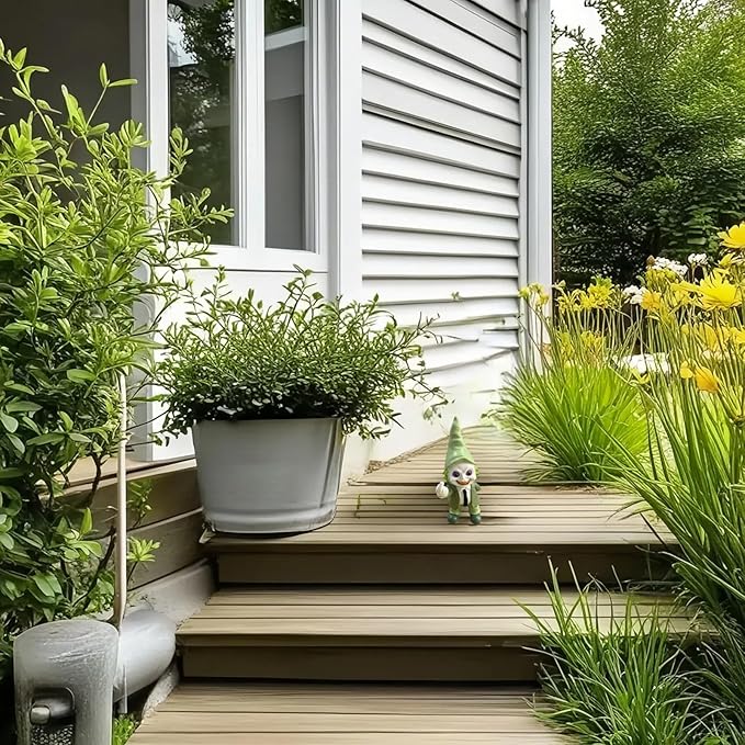 Middle Finger Decor Statue Horror Movie Gnome Creepy Outdoor Halloween Decor, Resin Garden Dwarf Sculpture for Haunted House Lawn Decoration (5.5in, Green)