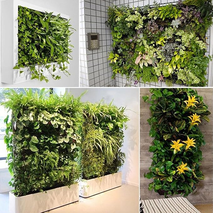 Ogrmar 64 Pockets Vertical Wall Garden Planter Plant Grow Bag for Flower Vegetable for Indoor/Outdoor (64 Pockets, Black)