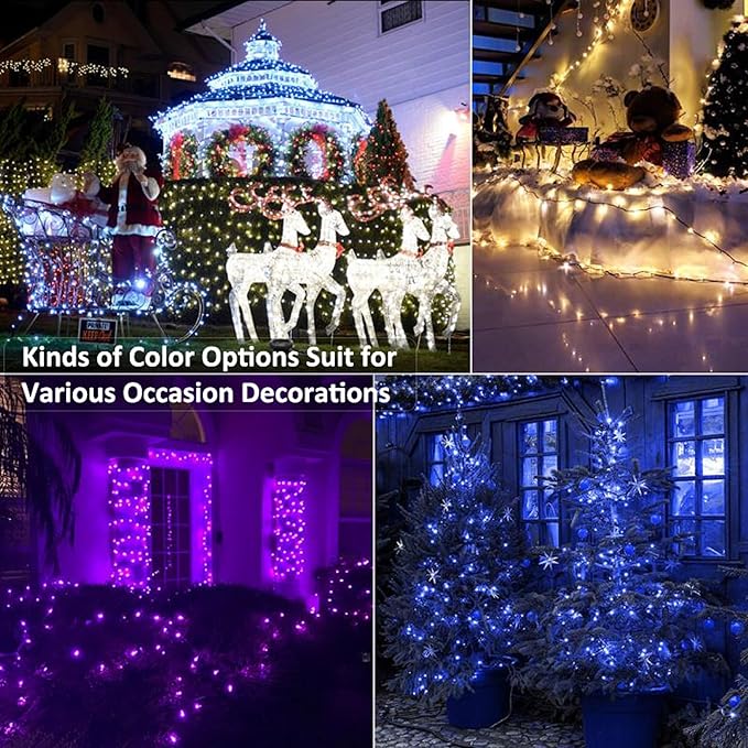 BrizLabs RGBW Christmas Lights, 98.5FT 300 LED Color Changing Halloween String Lights with Remote, Warm White Christmas Light, Twinkle Mini Light String for Indoor Outdoor Xmas Halloween Tree Party
