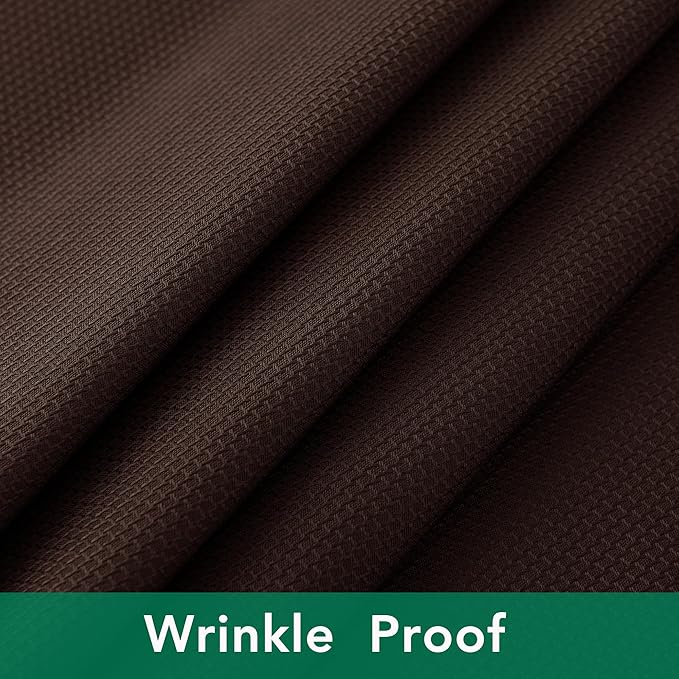 Biscaynebay Textured Fabric Tablecloths 60x108 Inches Rectangular, Brown Water Resistant Tablecloths for Dining, Kitchen, Wedding and Parties etc. Machine Washable