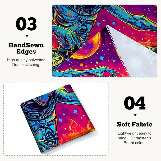 BVBOX Blacklight Space Alien Tapestry 79"x59", UV Reactive DJ Alien Universe Galaxy Planet Glow in Dark Music Tapestries, Black Light Neon Upright Poster Wall Hanging Backdrop Decor for Bedroom Living Room