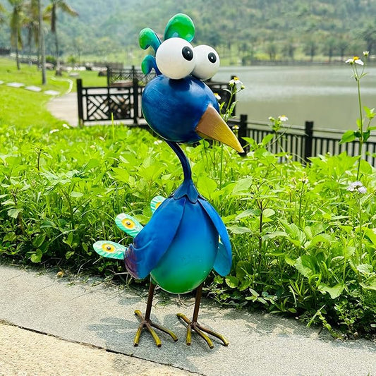 Kircust Peacock Decor Metal Yard Art Outdoor Statues Lawn Decorations Outside Garden Peacocks Decoration for Home