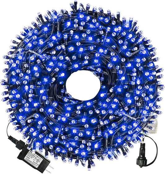 XTF2015 105ft 300 LED Christmas String Lights, End to End Plug 8 Modes Christmas Lights UL Certified Outdoor Indoor Fairy Light Christmas Tree, Patio, Garden, Party, Wedding, Holiday (Blue)