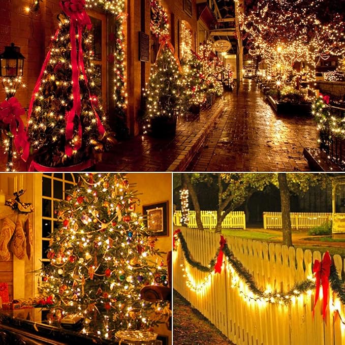 BrizLabs 600 Count Christmas Lights, 139.2ft Soft White Incandescent String Lights, Clear Christmas Light String Connectable, 120V UL Certified Mini Light Set for Indoor OutdoorTree Party Home Decor