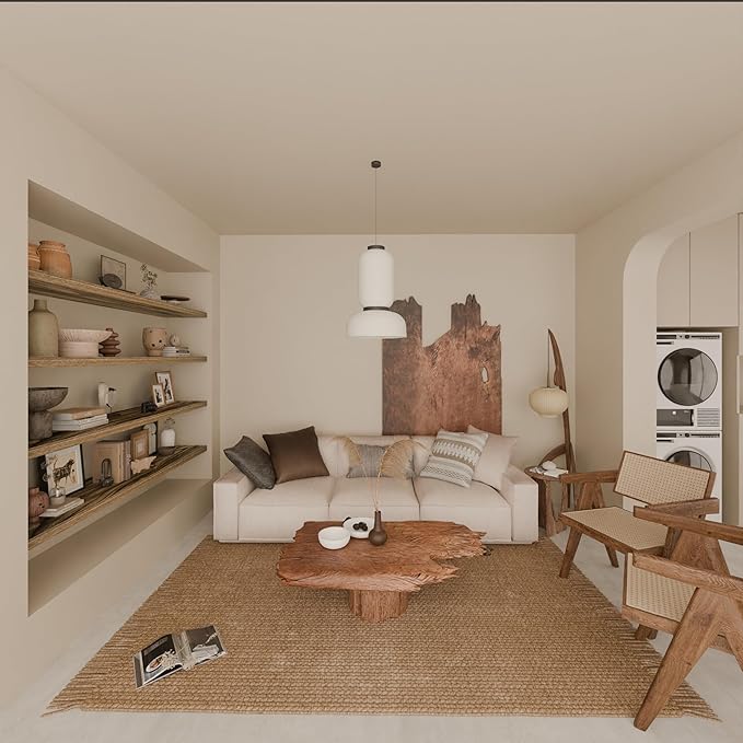 48 Inch Floating Shelves, 8 Inch Deep Floating Shelves for Wall, 5 Tier Hanging Wall Shelf with Invisible Brackets, Wall Mounted Display Shelves for Bathroom, Bedroom, Living Room,5 Tier