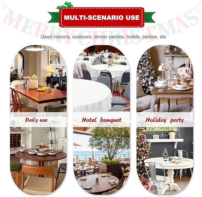 sancua 6 Pack Hunter Green Tablecloth 60 x 102 Inch, Rectangle 6 Feet Table Cloth - Stain and Wrinkle Resistant Washable Polyester Table Cover for Dining Tables, Buffet Parties and Camping