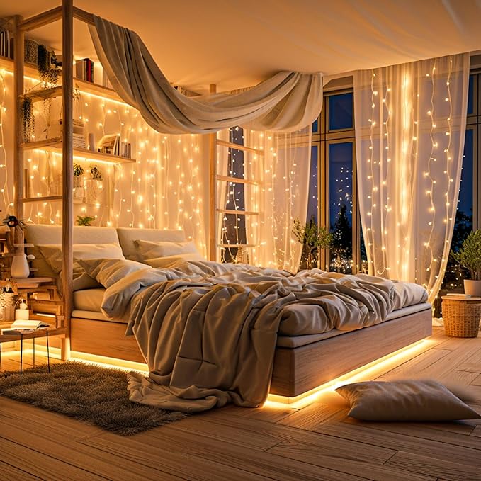 82ft 250 LED Christmas Lights Outdoor, Warm White Christmas Lights 8 Modes Clear Wire, Connectable Twinkle Fairy String Light Plug in for Indoor Bedroom Wedding Classroom Tree Decorations