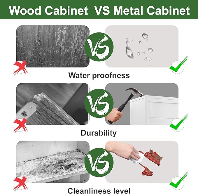 47.24" H Metal Narrow Bathroom Storage Cabinet Pantry Storage Cabinet, 2 Adjustable Shelves for Kitchen, Home Office, Living Room, Dinning Room (White)